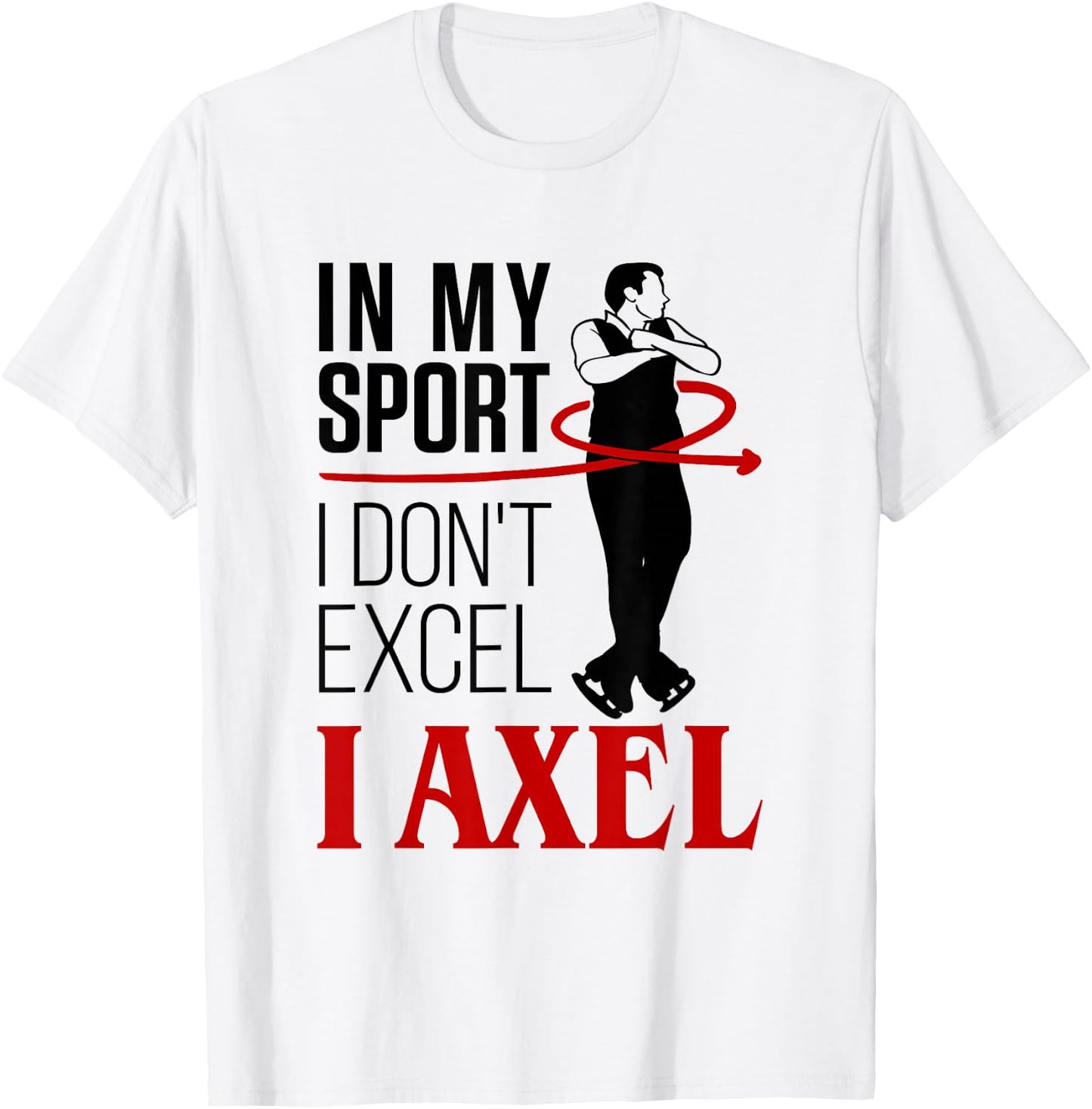 Figure Skating Axel Men Boys Ice Skater T-Shirt - T-Shirt | White