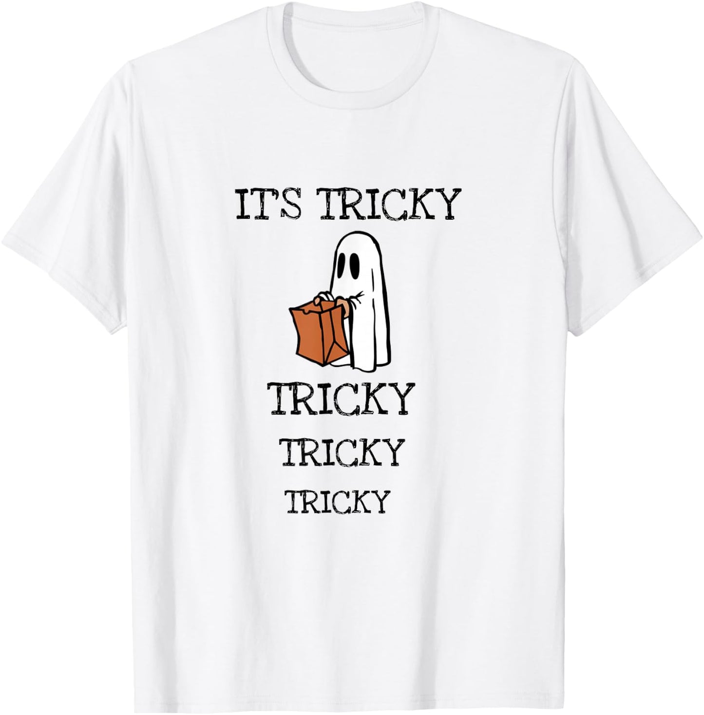 It's Tricky Tricky Ghost Halloween Funny Music T-Shirt - T-Shirt | White