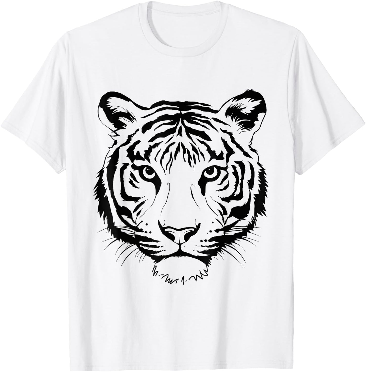 Orange Tiger Face Wild Animals Men Kids Tiger Head T-Shirt - T-Shirt | White