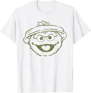 Sesame Street Oscar The Grouch Mono Halloween Costume T-Shirt - T-Shirt | White