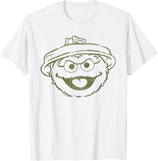 Sesame Street Oscar The Grouch Mono Halloween Costume T-Shirt - T-Shirt | White