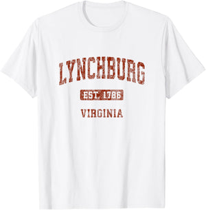 Lynchburg Virginia VA Vintage Athletic Sports Design T-Shirt - T-Shirt | White