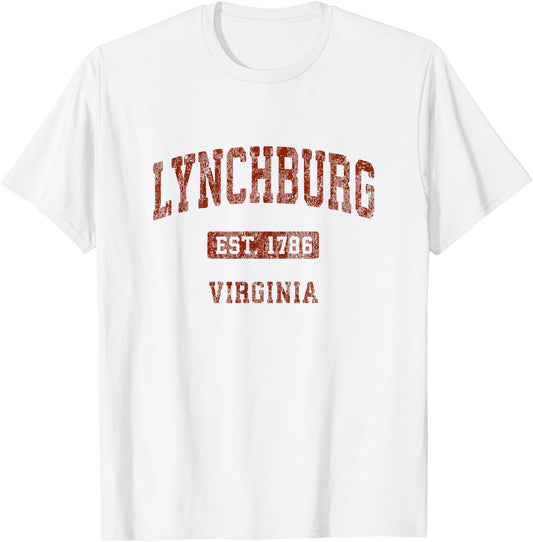 Lynchburg Virginia VA Vintage Athletic Sports Design T-Shirt - T-Shirt | White