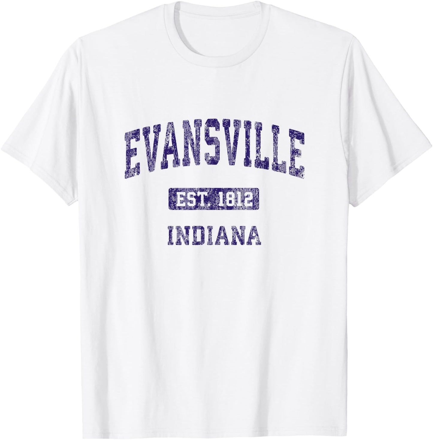 Evansville Indiana IN Vintage Athletic Sports Design T-Shirt - T-Shirt | White