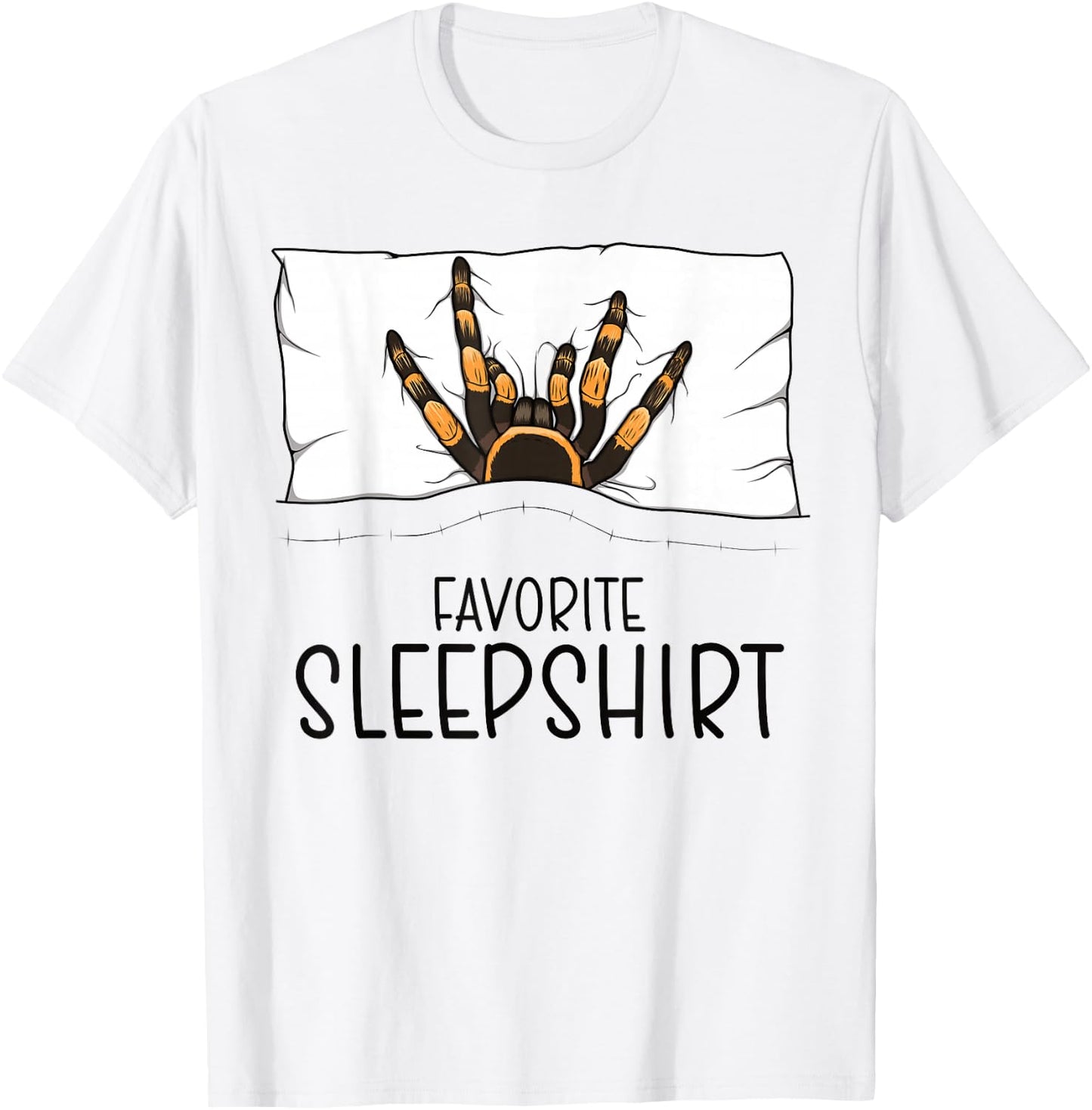Favorite Sleepshirt Tarantula, Napping Spider Pajama T-Shirt - T-Shirt | White