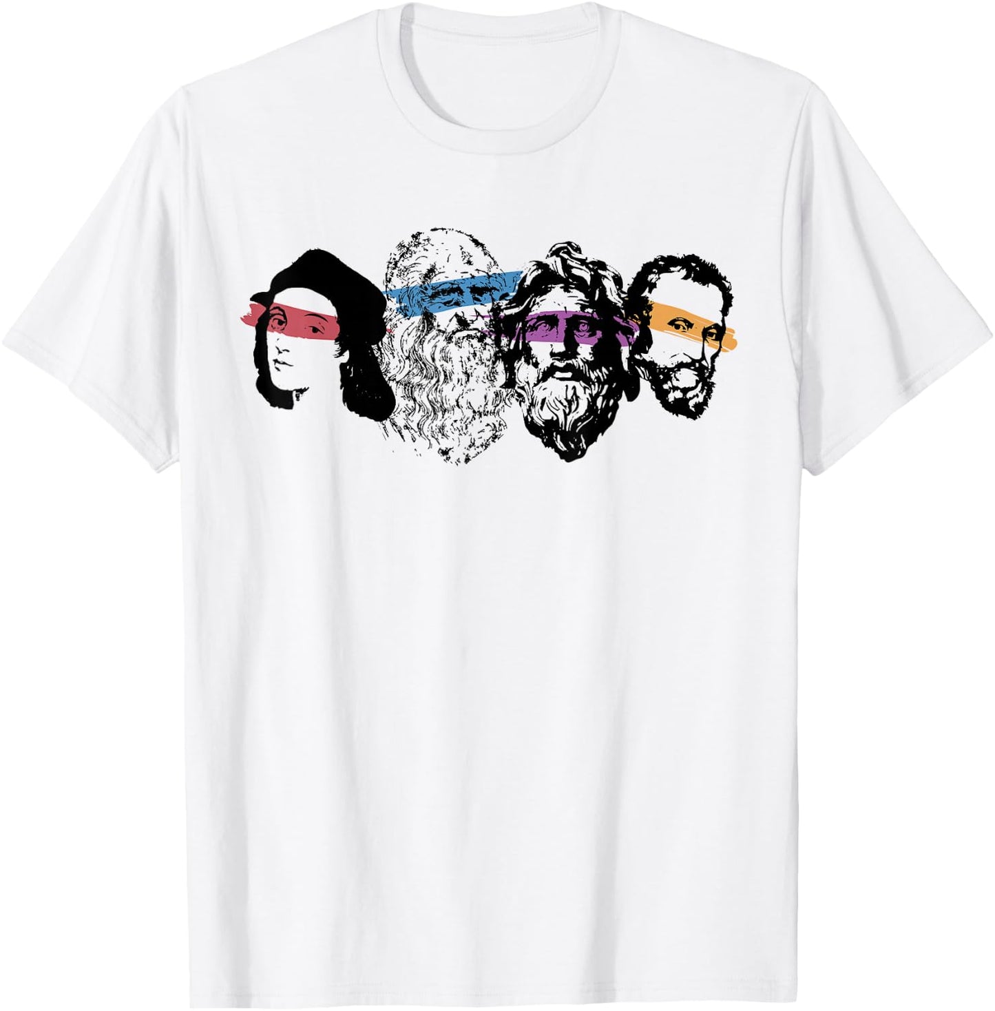 Renaissance Ninja Artist Drawing T-Shirt - T-Shirt | White