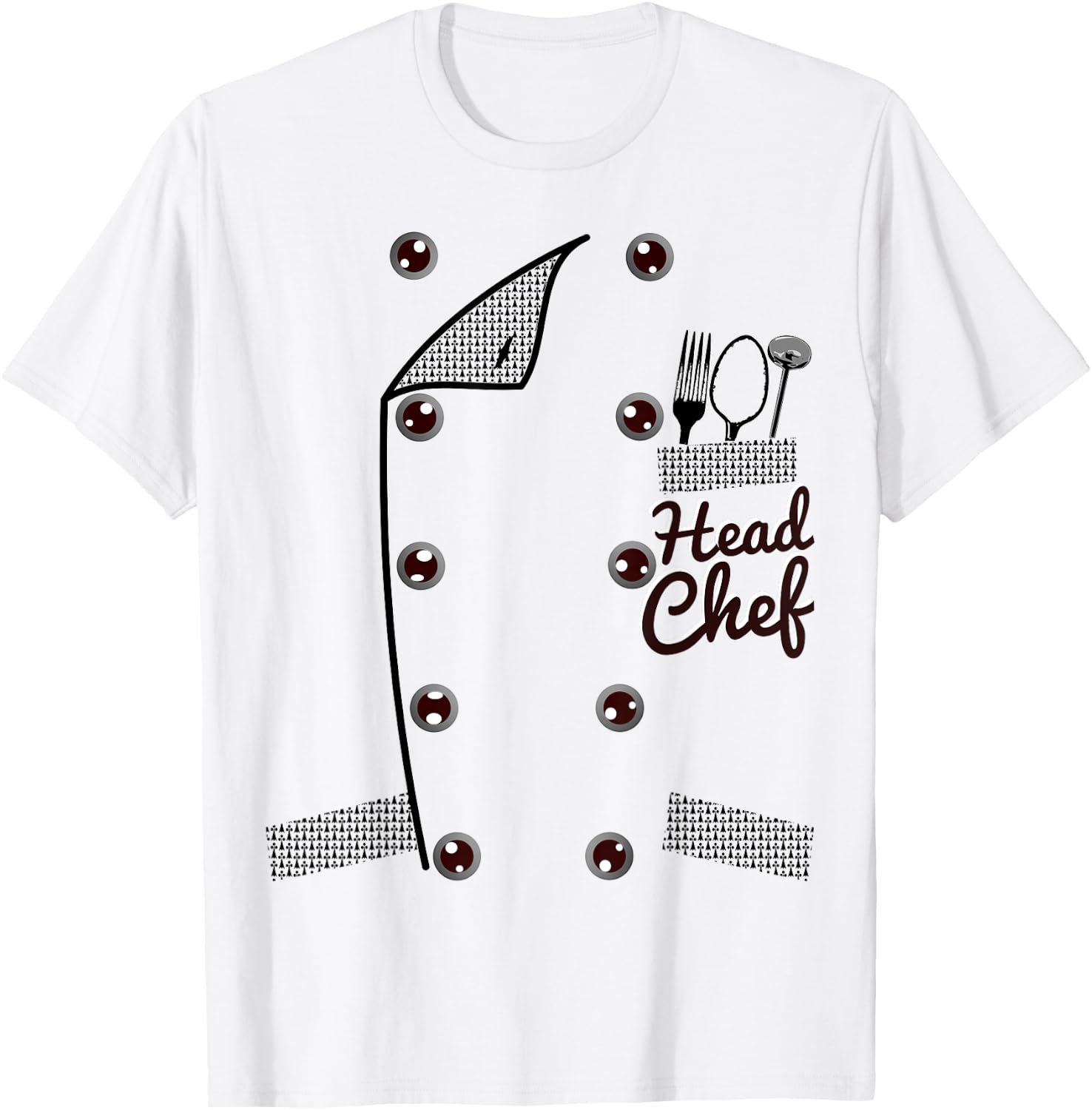Head Chef Uniform Jacket Funny Faux Costume T-Shirt - T-Shirt | White