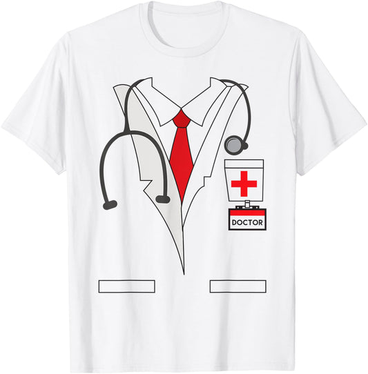 Physician ER Doctor Halloween Costume Dr Stethoscope T-Shirt - T-Shirt | White