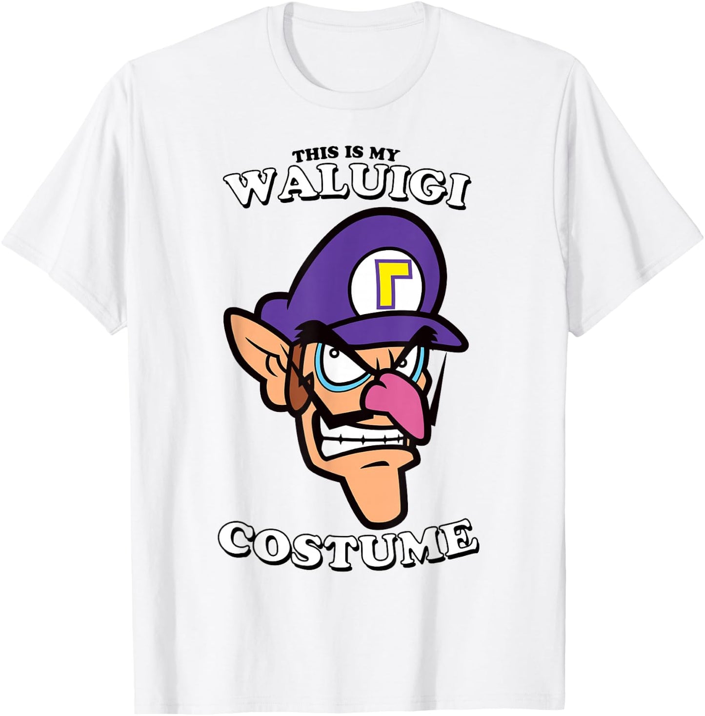 Super Mario Halloween Vintage This Is My Waluigi Costume T-Shirt - T-Shirt | White