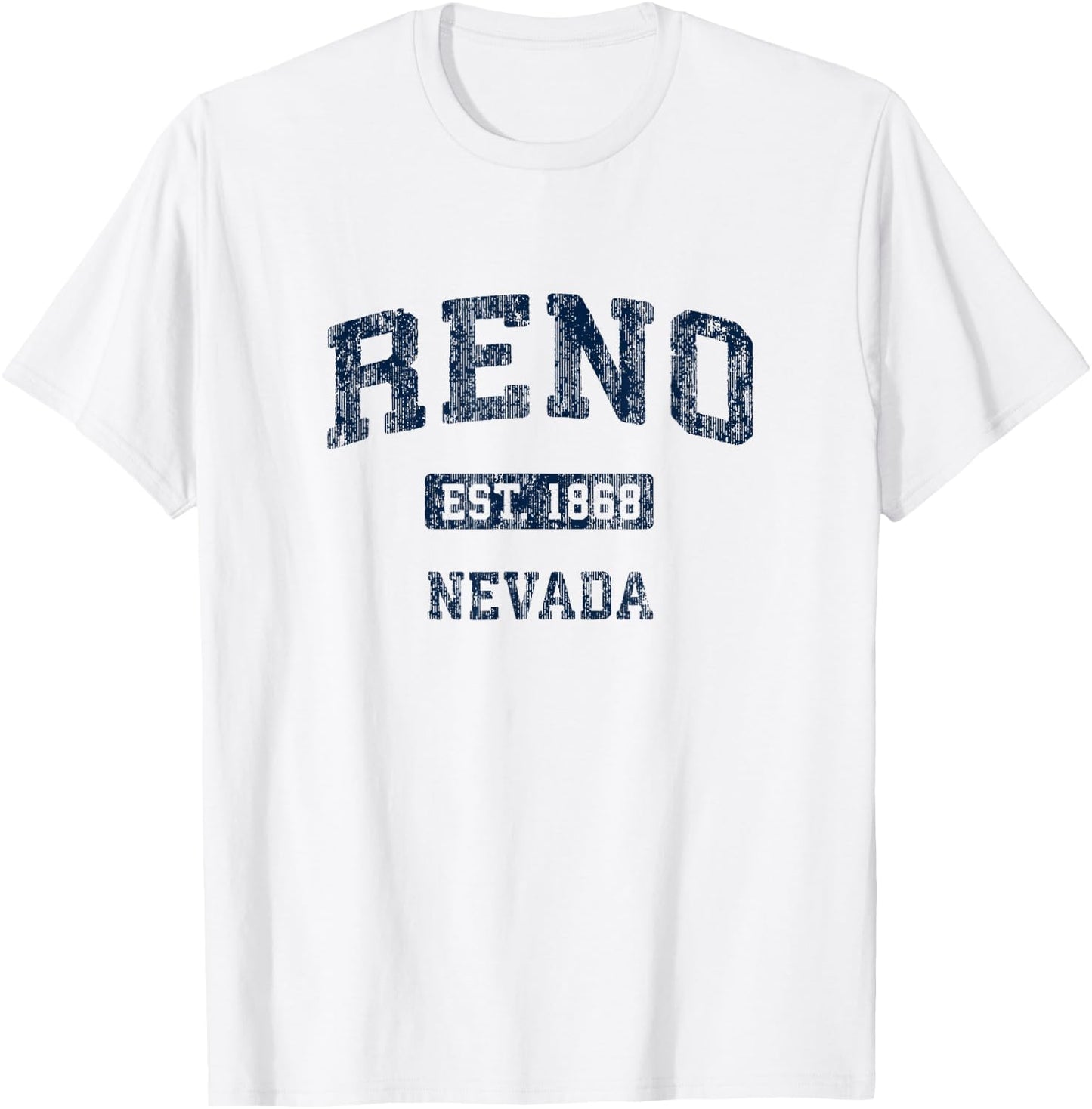 Reno Nevada NV Vintage Athletic Sports Design T-Shirt - T-Shirt | White