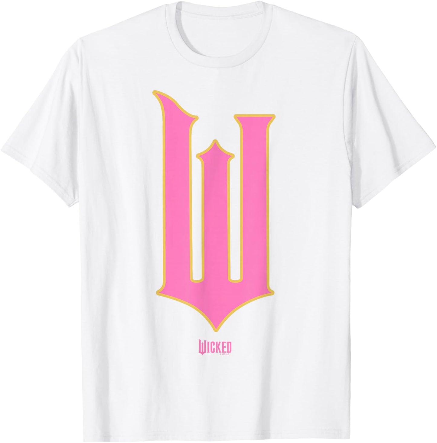 Wicked Movie W Logo Pink Goes Good with Green T-Shirt - T-Shirt | White