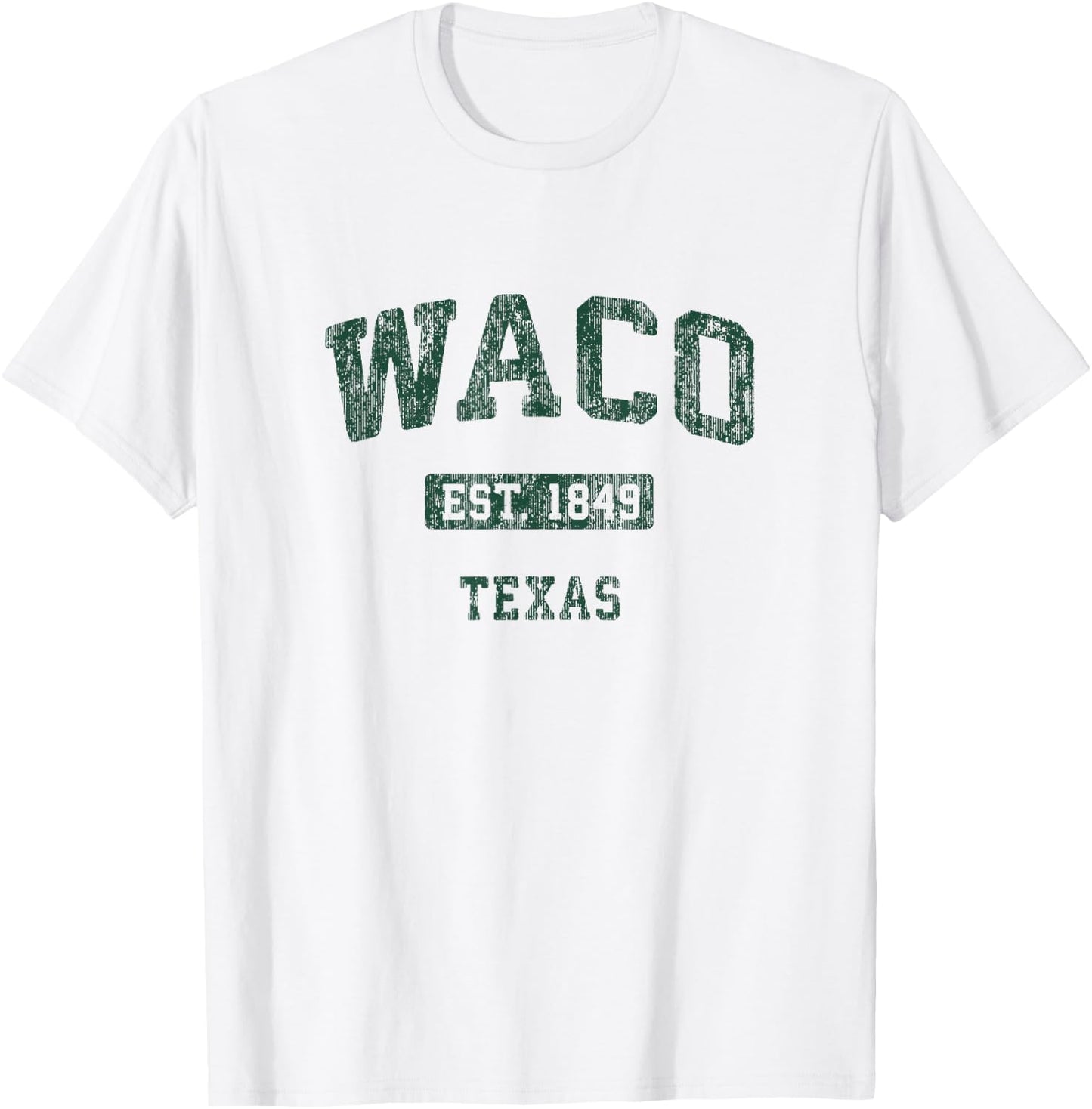 Waco Texas TX Vintage Athletic Sports Design T-Shirt - T-Shirt | White