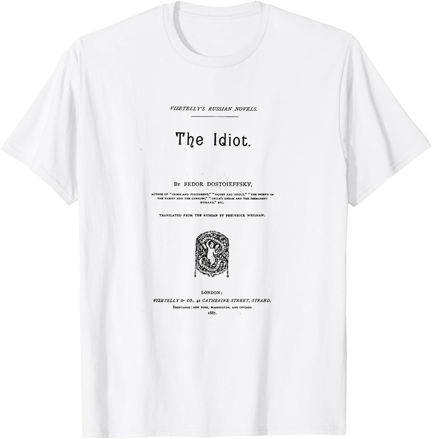 HIGH RESOLUTION The Idiot Fyodor Dostoevsky Title Page T-Shirt - T-Shirt | White
