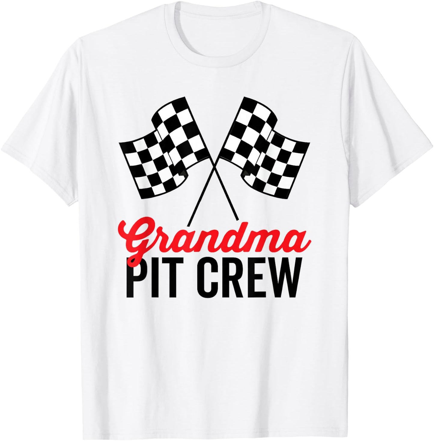 Grandma Pit Crew for Racing Party Costume Team T-Shirt - T-Shirt | White