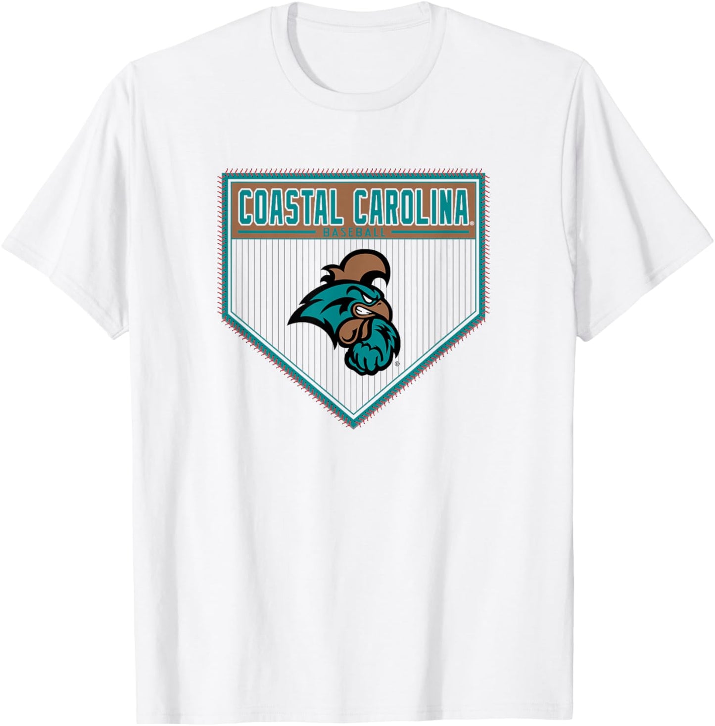 Coastal Carolina Chanticleers Baseball Homeplate White T-Shirt - T-Shirt | White