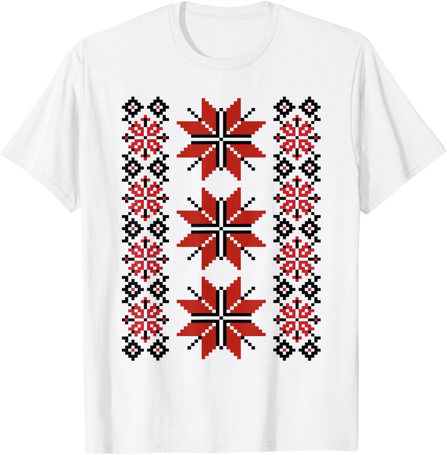 Noi Suntem Romani Traditional Romanian Folk Art Motifs T-Shirt - T-Shirt | White