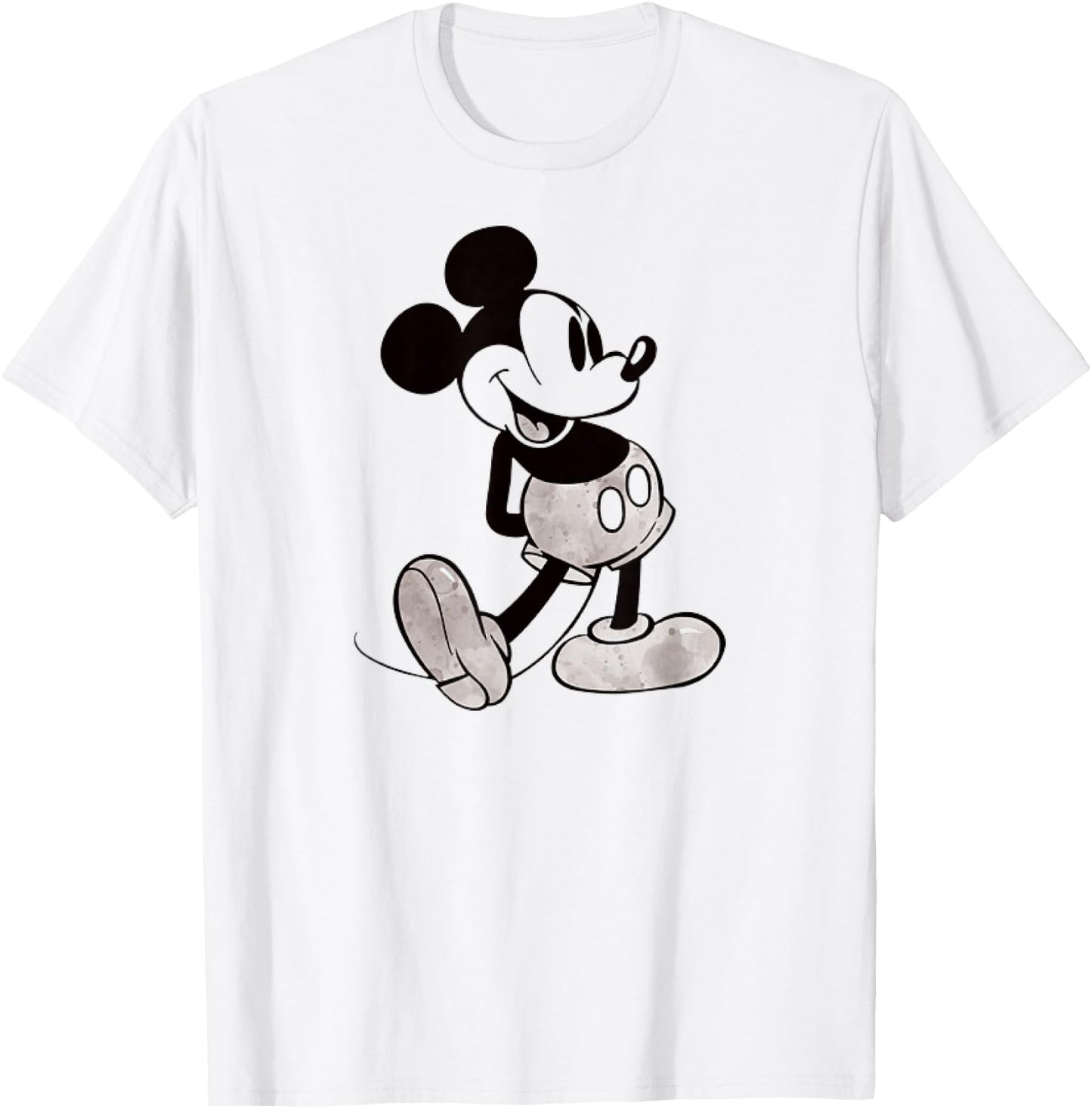Disney - Black and White Mickey Mouse T-Shirt - T-Shirt | White