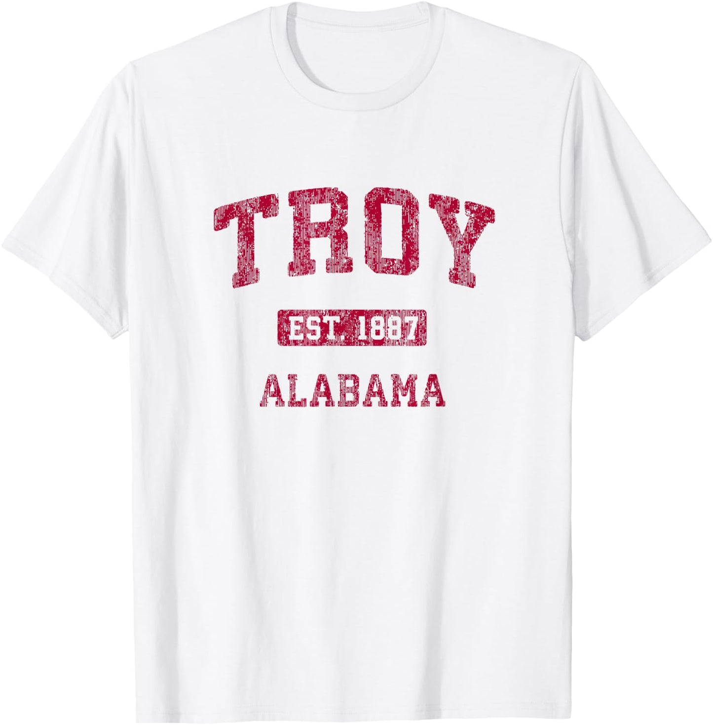 Troy Alabama AL Vintage Athletic Sports Design T-Shirt - T-Shirt | White