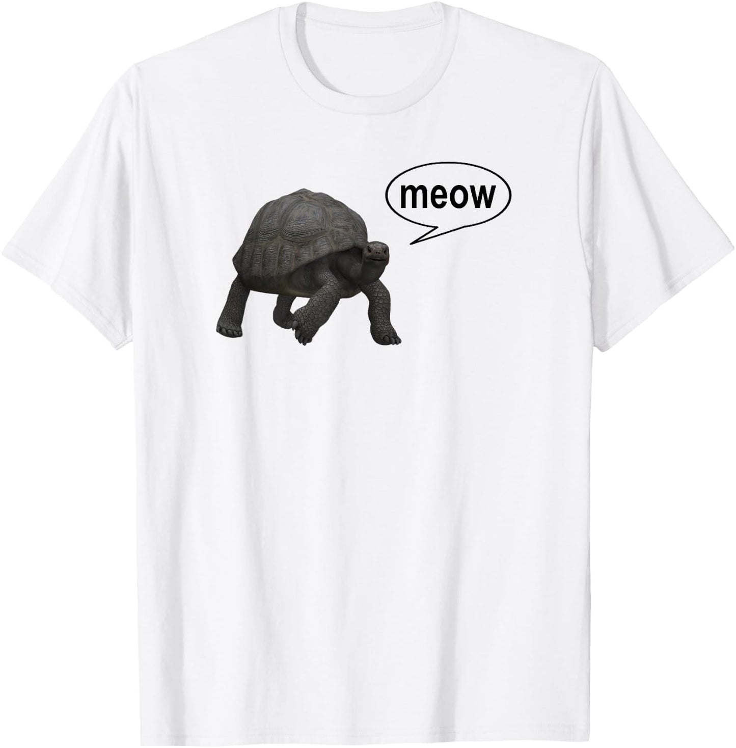 Turtle Tortoise Cat Meow Funny T-Shirt - T-Shirt | White