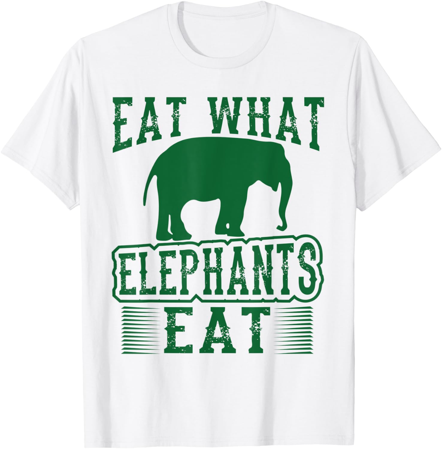 Eat What Elephants Eat Funny Vegan T-Shirt - T-Shirt | White