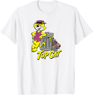 Top Cat Garbage Can T-Shirt - T-Shirt | White