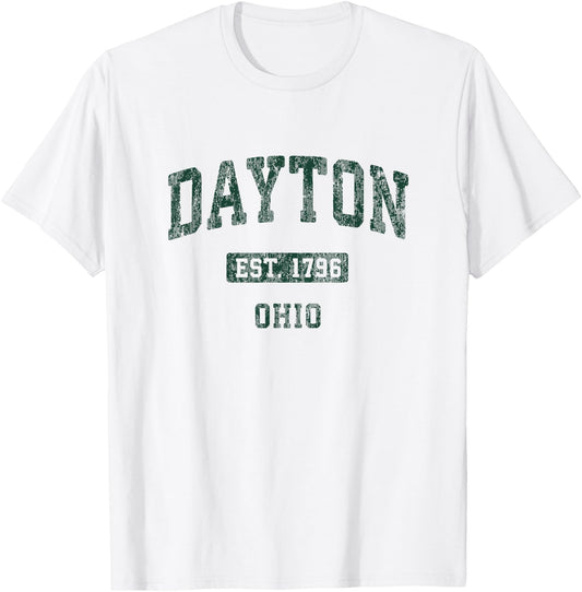 Dayton Ohio OH Vintage Athletic Sports Design T-Shirt - T-Shirt | White