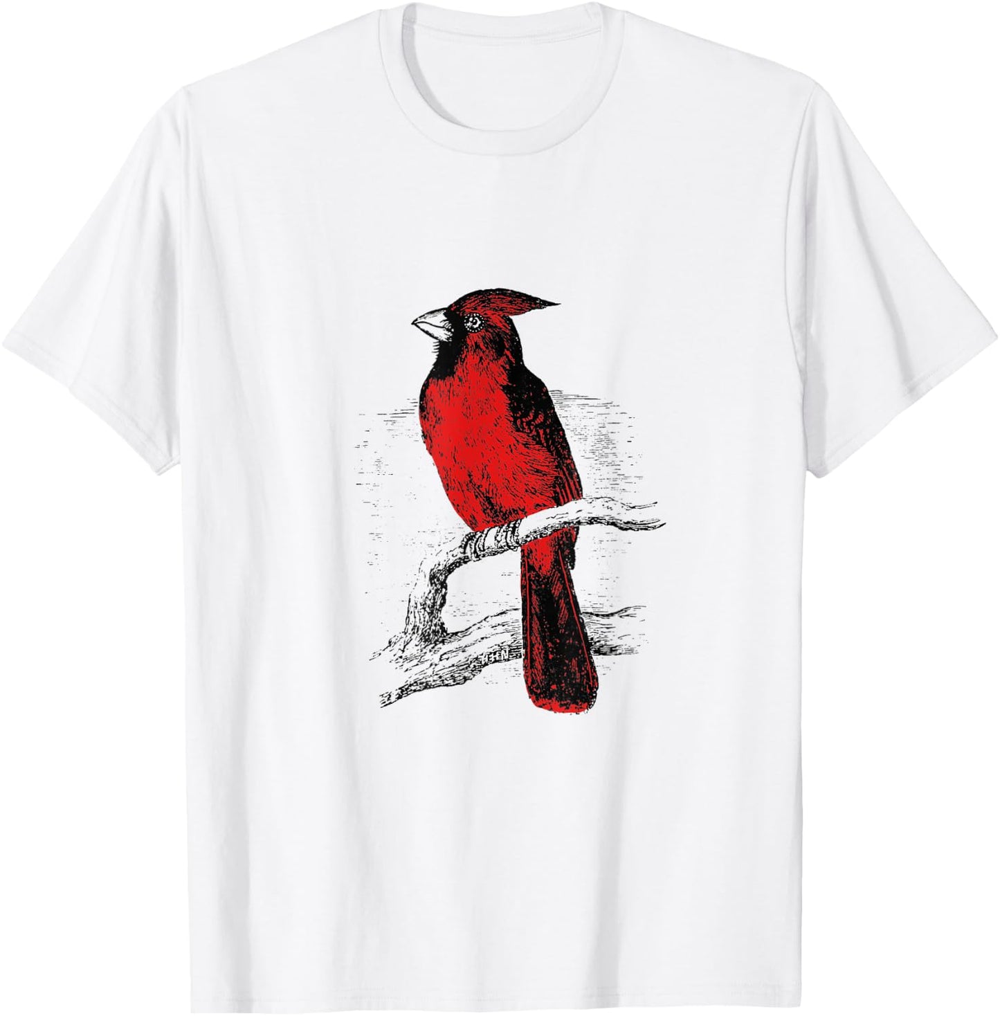 Red Cardinal Bird love bird watching Vintage T-Shirt - T-Shirt | White