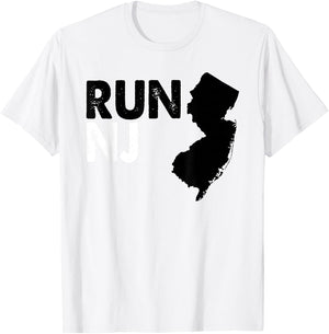 New Jersey Marathon Shirt, Run NJ T-Shirt - T-Shirt | White