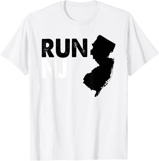 New Jersey Marathon Shirt, Run NJ T-Shirt - T-Shirt | White