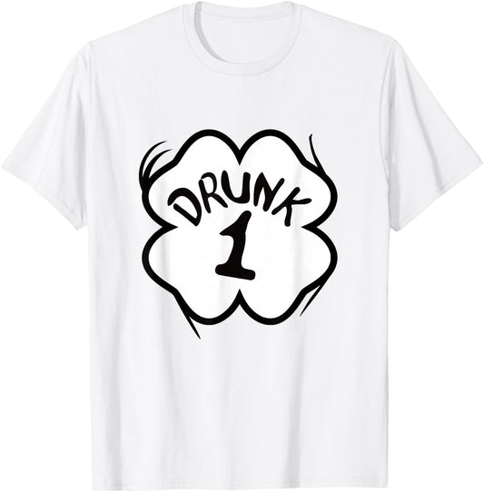Drunk 1 St Pattys Day Shirt Drinking Team Group Matching T-Shirt - T-Shirt | White