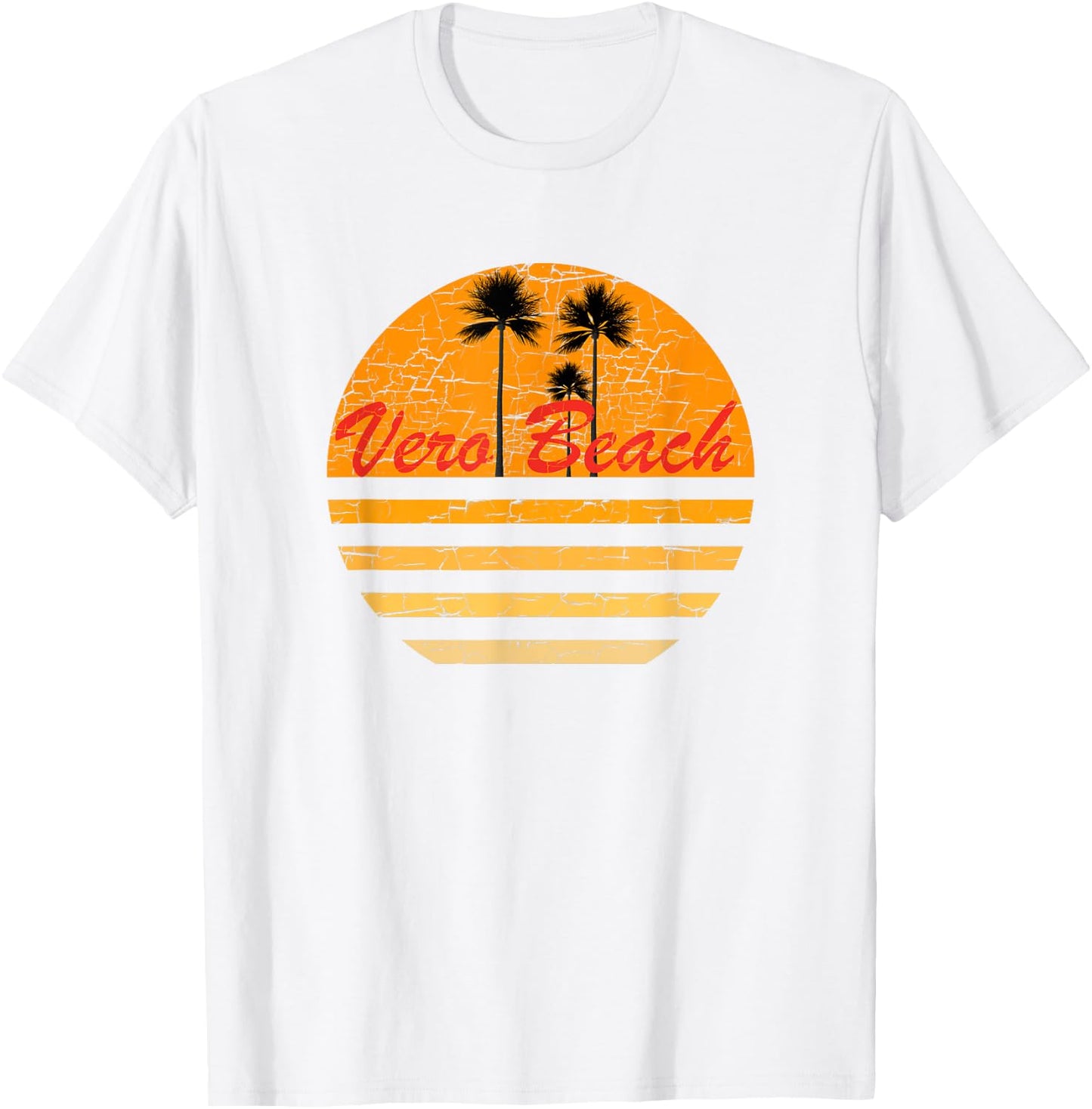Vero Beach, FL Vintage Retro 70s Throwback Surf Men Women T-Shirt - T-Shirt | White