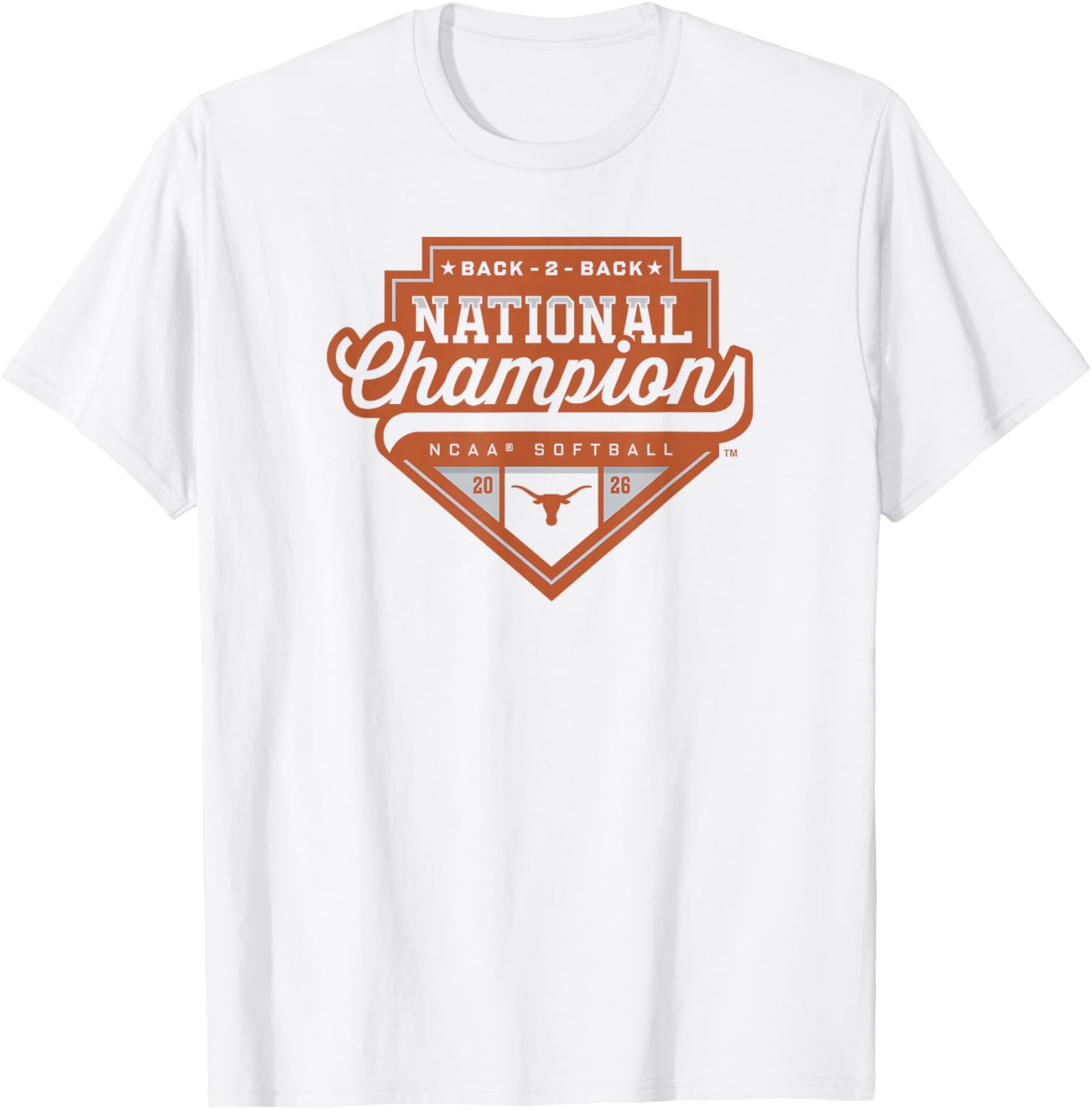 Texas Longhorns National Champs 2026 Softball WCWS Logo T-Shirt - T-Shirt | White