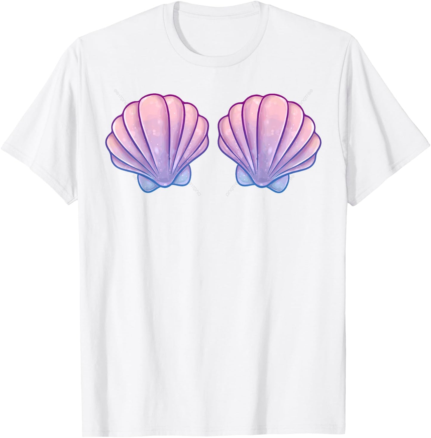 Mermaid Shell Bra Costume Girls Halloween Birthday T-Shirt - T-Shirt | White