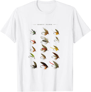 Vintage Fly Fishing Lures T Shirt T-Shirt - T-Shirt | White