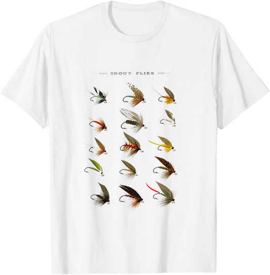 Vintage Fly Fishing Lures T Shirt T-Shirt - T-Shirt | White