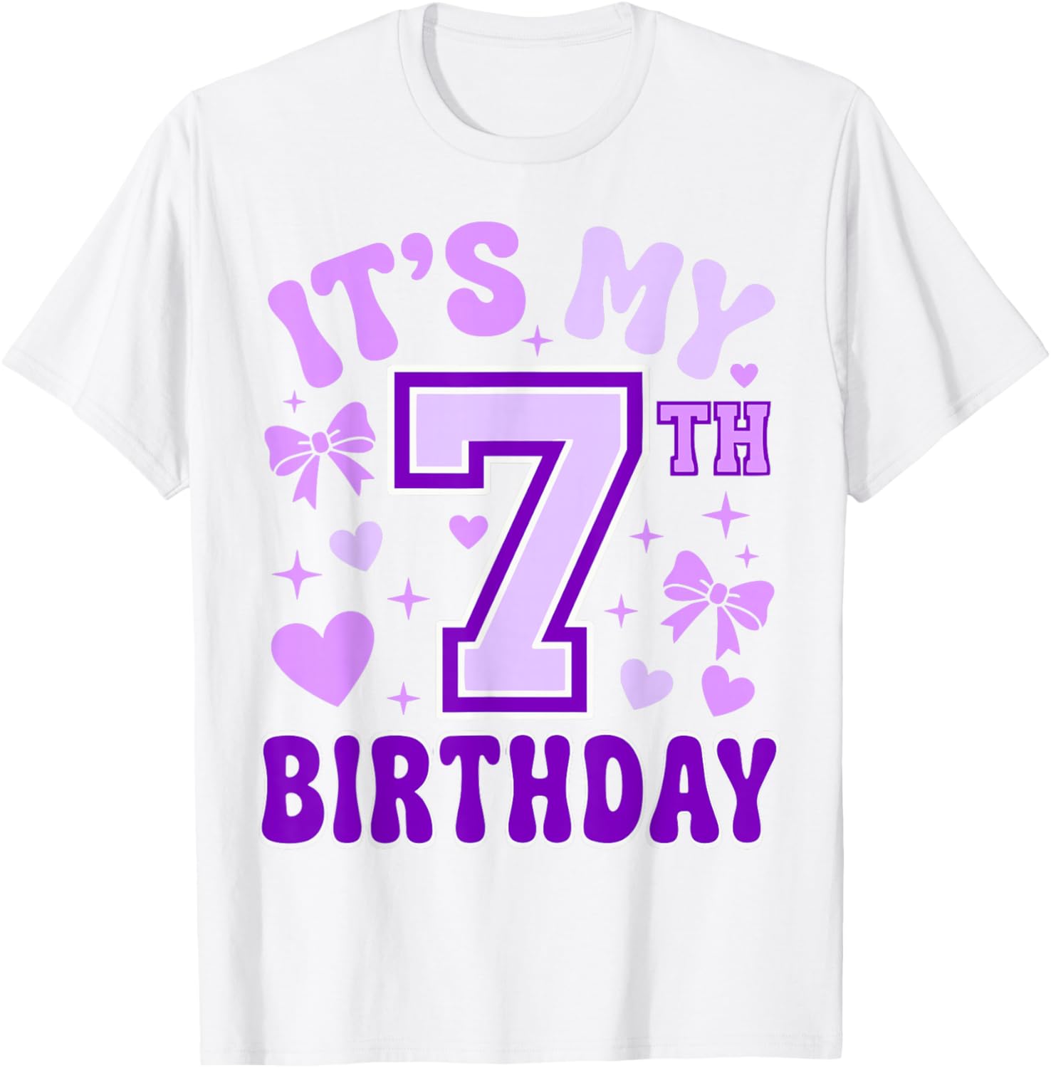 7th Birthday Girls Apparel Seven Years Old It's My 7 Bday T-Shirt - T-Shirt | White
