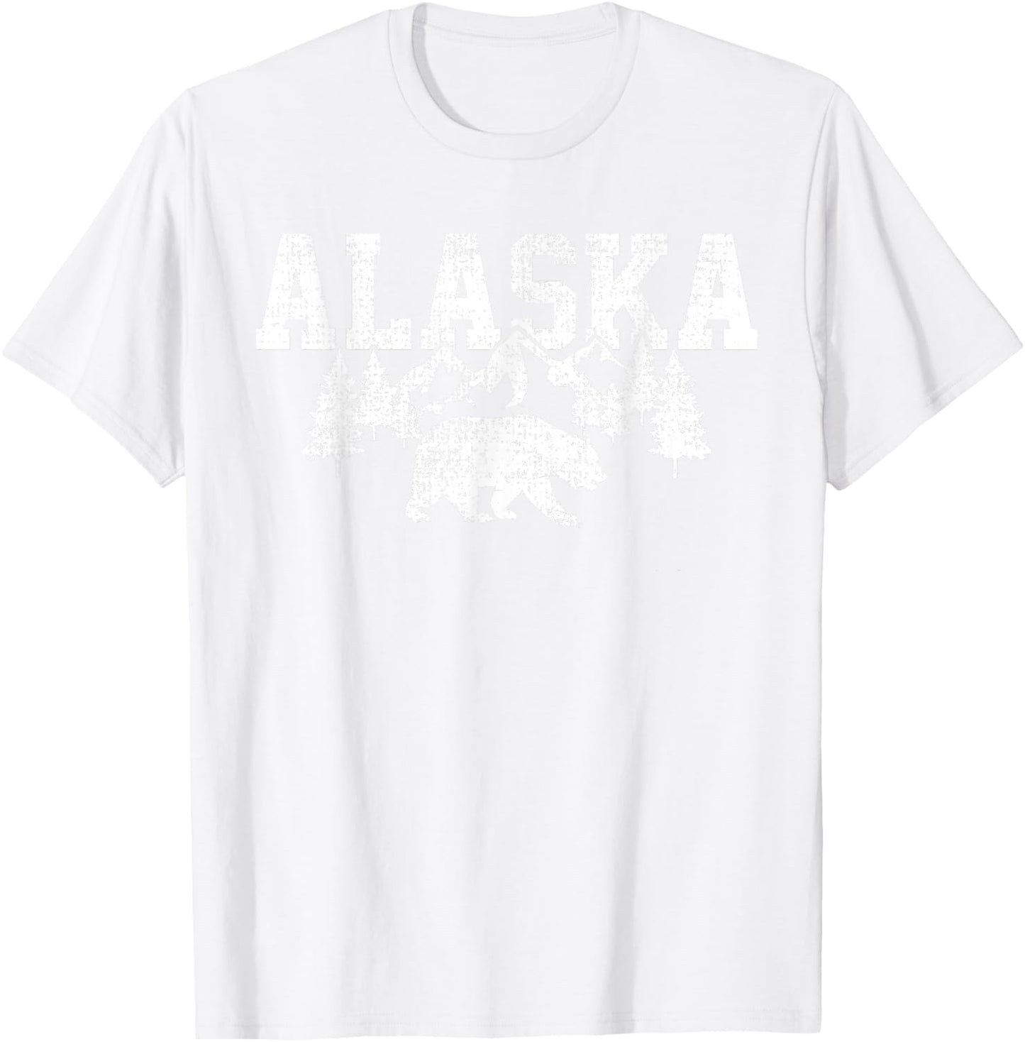 Alaska Mountains Forest Hunting USA T-Shirt - T-Shirt | White