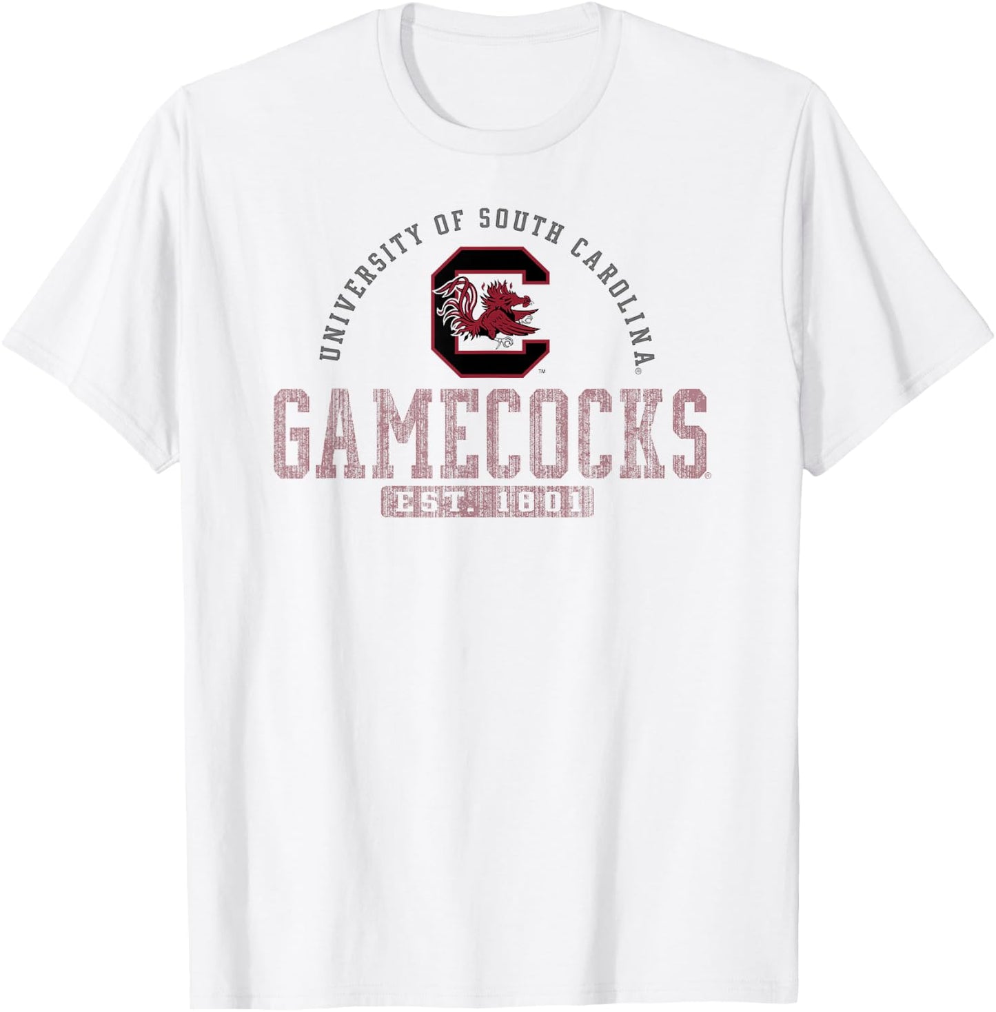 South Carolina Gamecocks Vintage 1801 White Licensed T-Shirt - T-Shirt | White