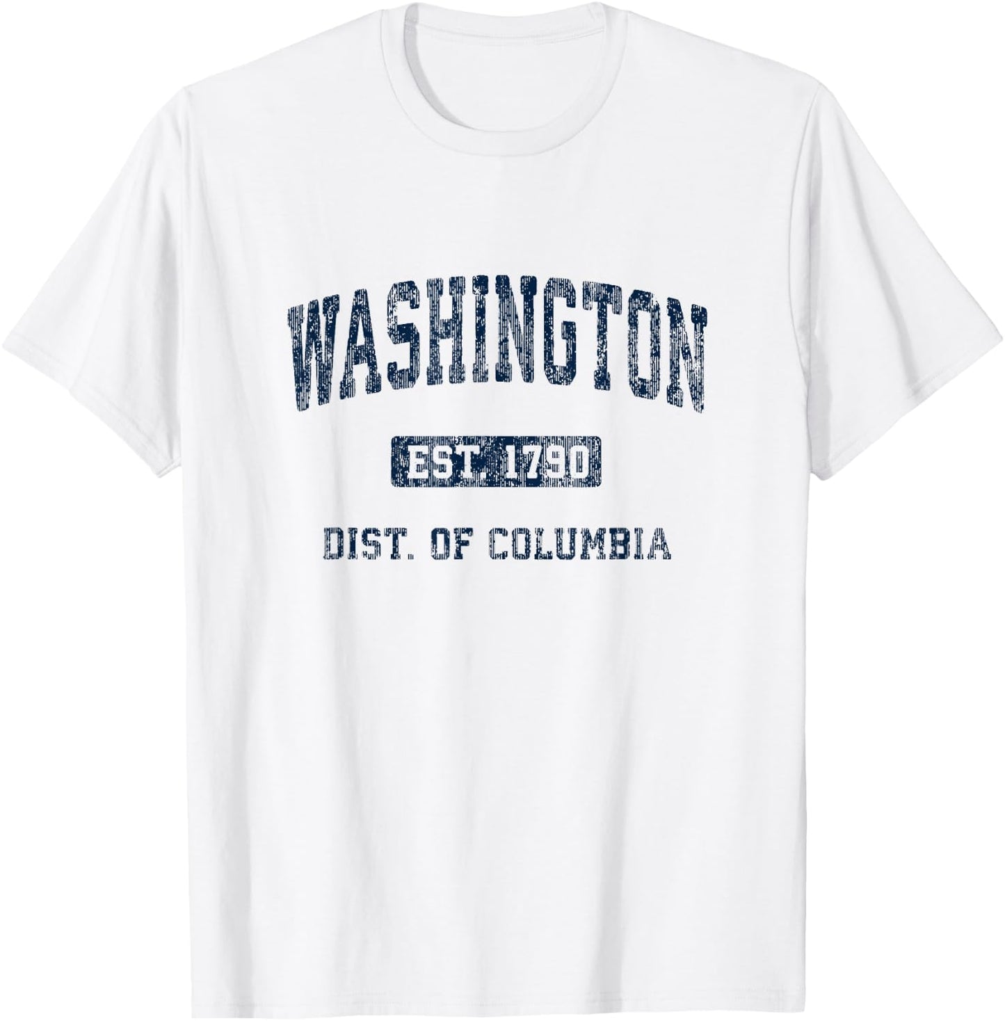 Washington DC Vintage Athletic Sports Design T-Shirt - T-Shirt | White