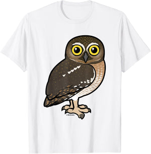 Cute Cartoon Elf Owl Birdorable Illustrated Bird T-Shirt - T-Shirt | White
