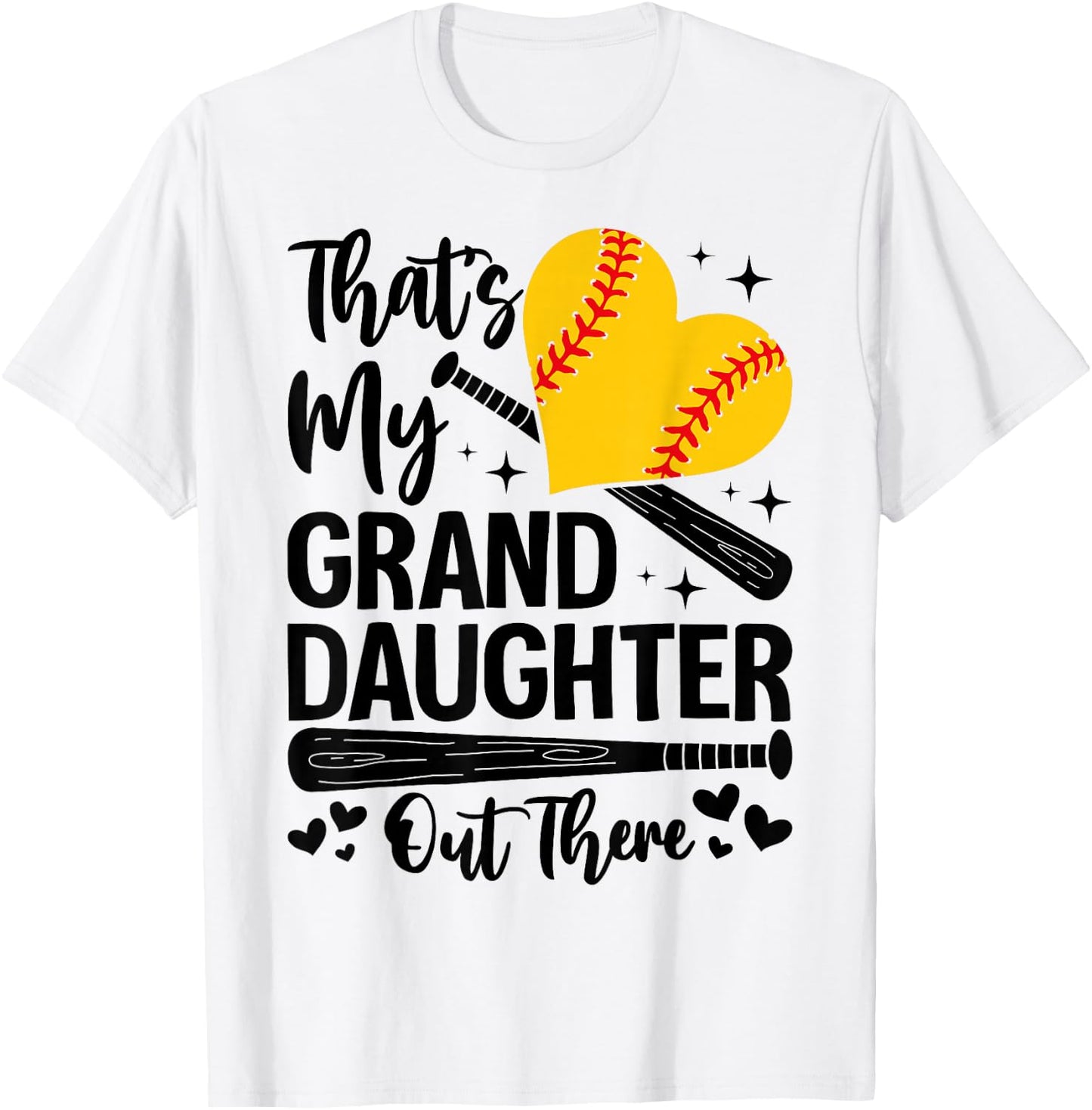 That's My Granddaughter Out There Softball Grandma Grandpa T-Shirt - T-Shirt | White