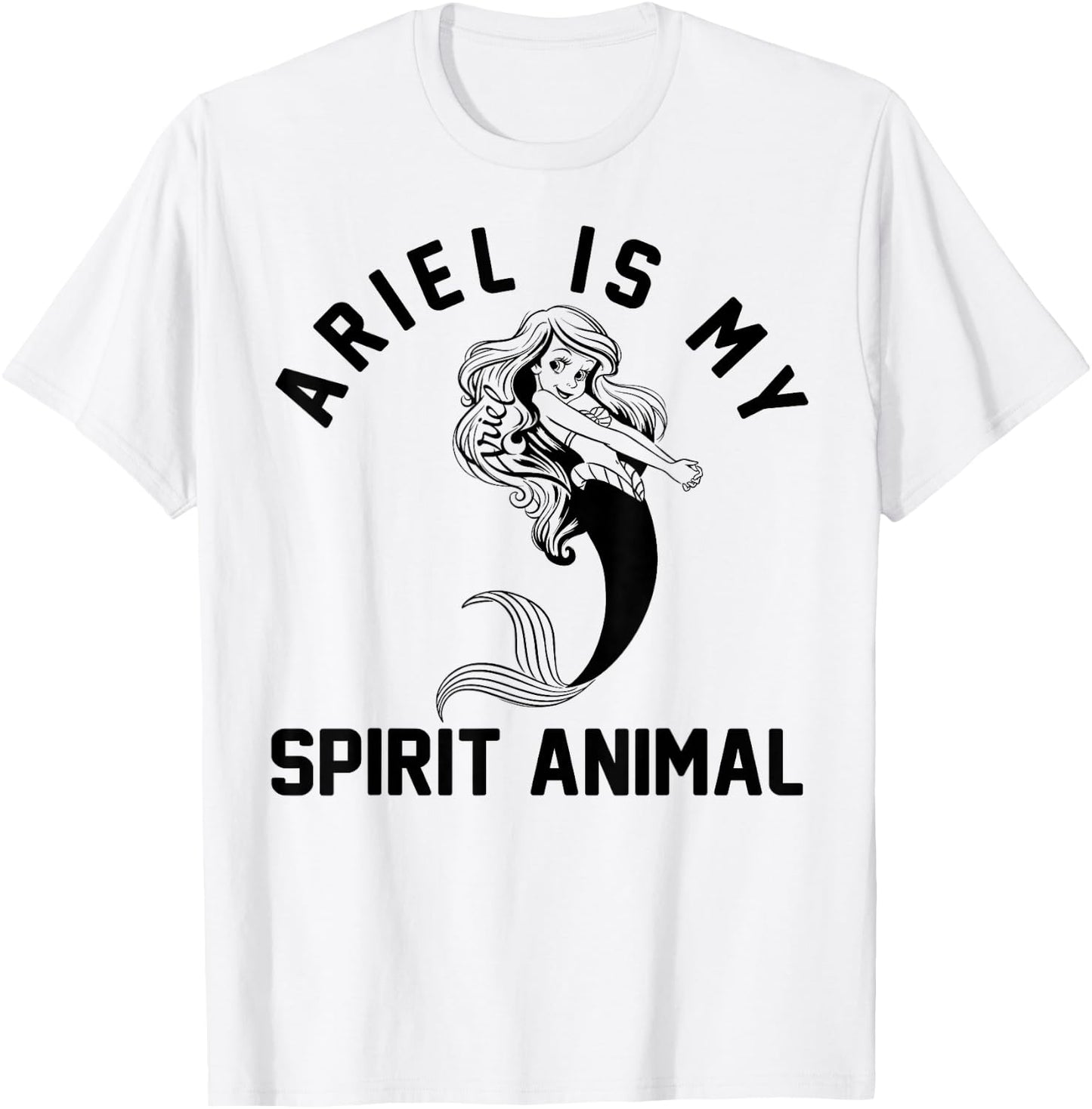 Disney The Little Mermaid Ariel Is My Spirit Animal Logo T-Shirt - T-Shirt | White