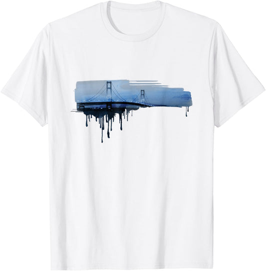 Mackinac Bridge Michigan Relaxed Fit T-Shirt - T-Shirt | White