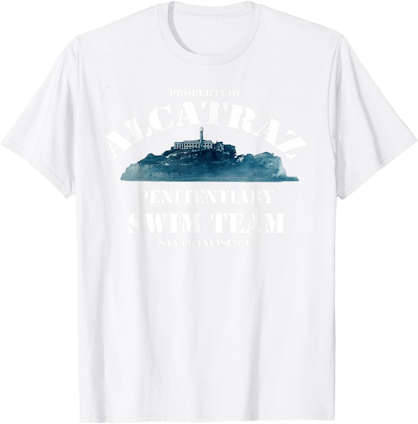 Alcatraz Swim Team, Funny T Shirt T-Shirt - T-Shirt | White
