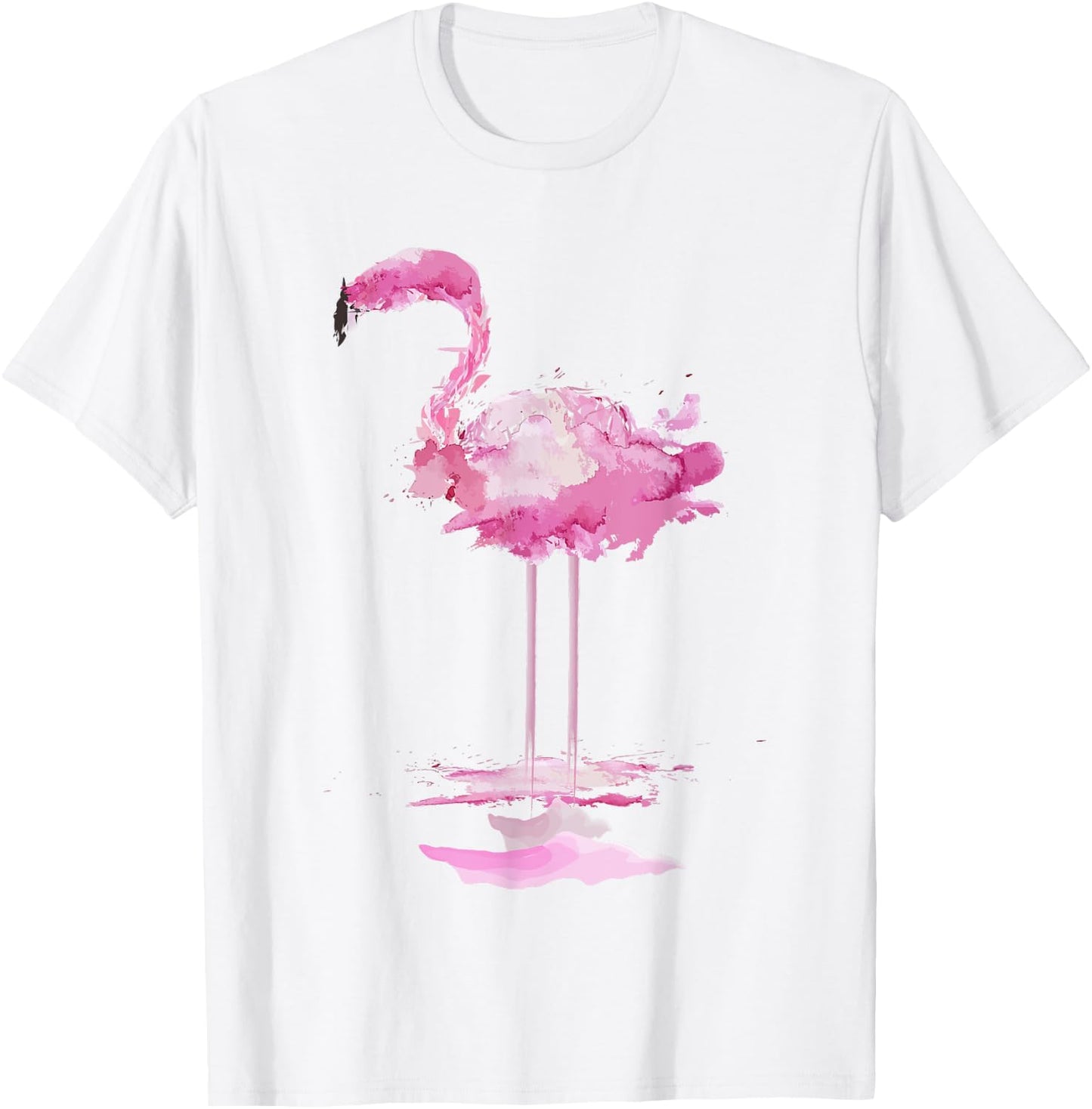 PINK FLAMINGO Watercolor Shirt | Bird Painter Gift T-Shirt - T-Shirt | White