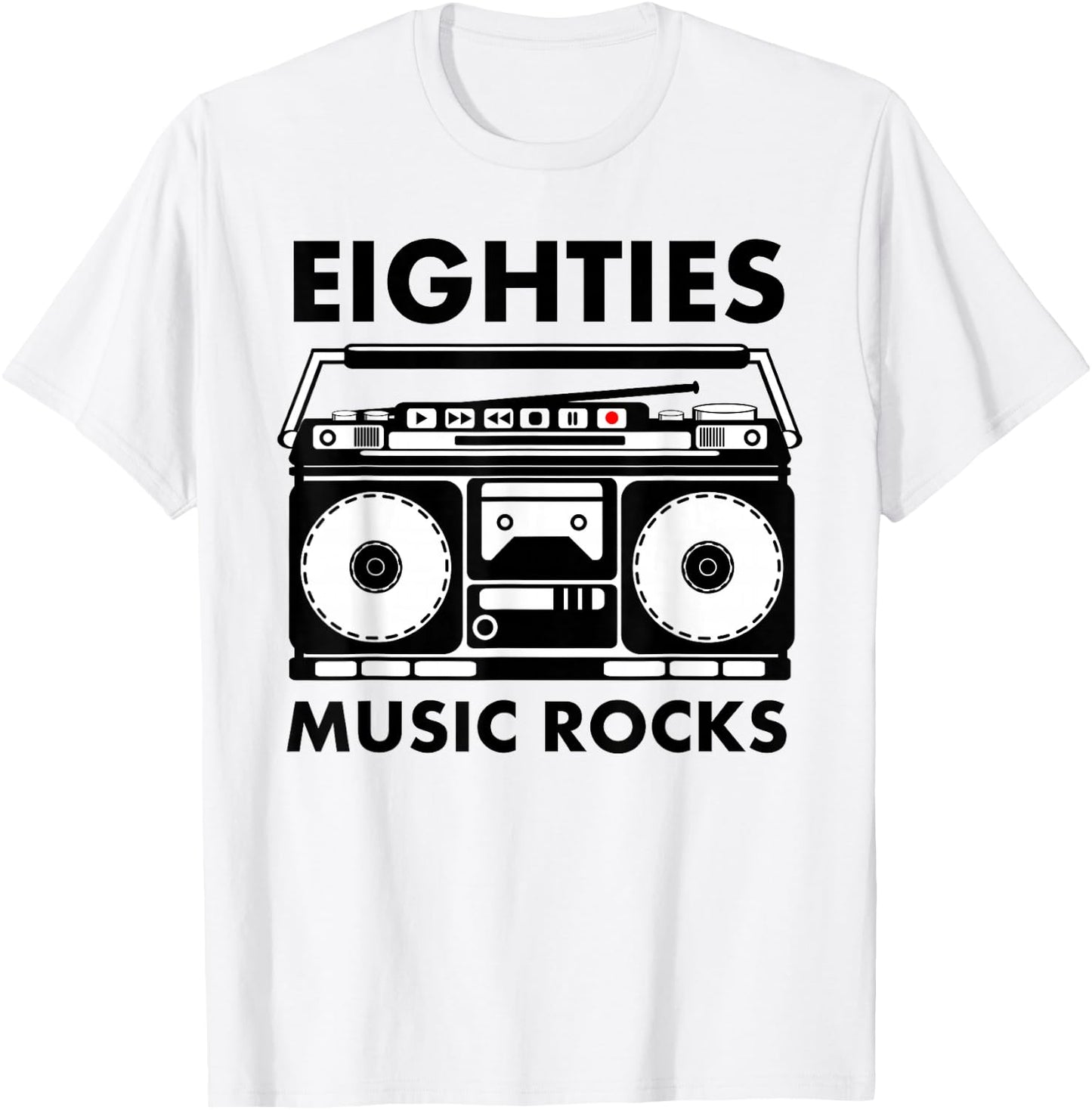Eighties Music Rocks T-Shirt - T-Shirt | White