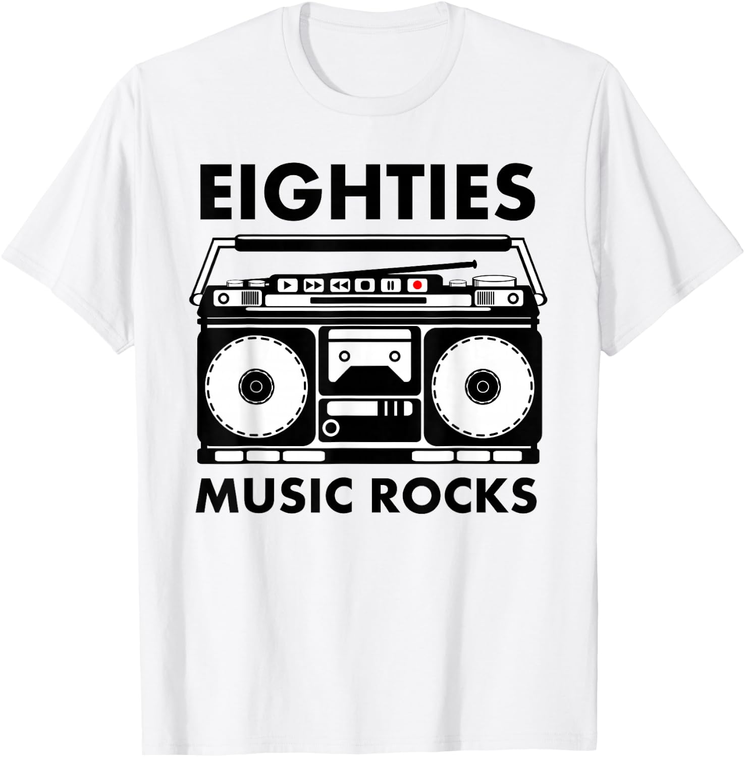 Eighties Music Rocks T-Shirt - T-Shirt | White