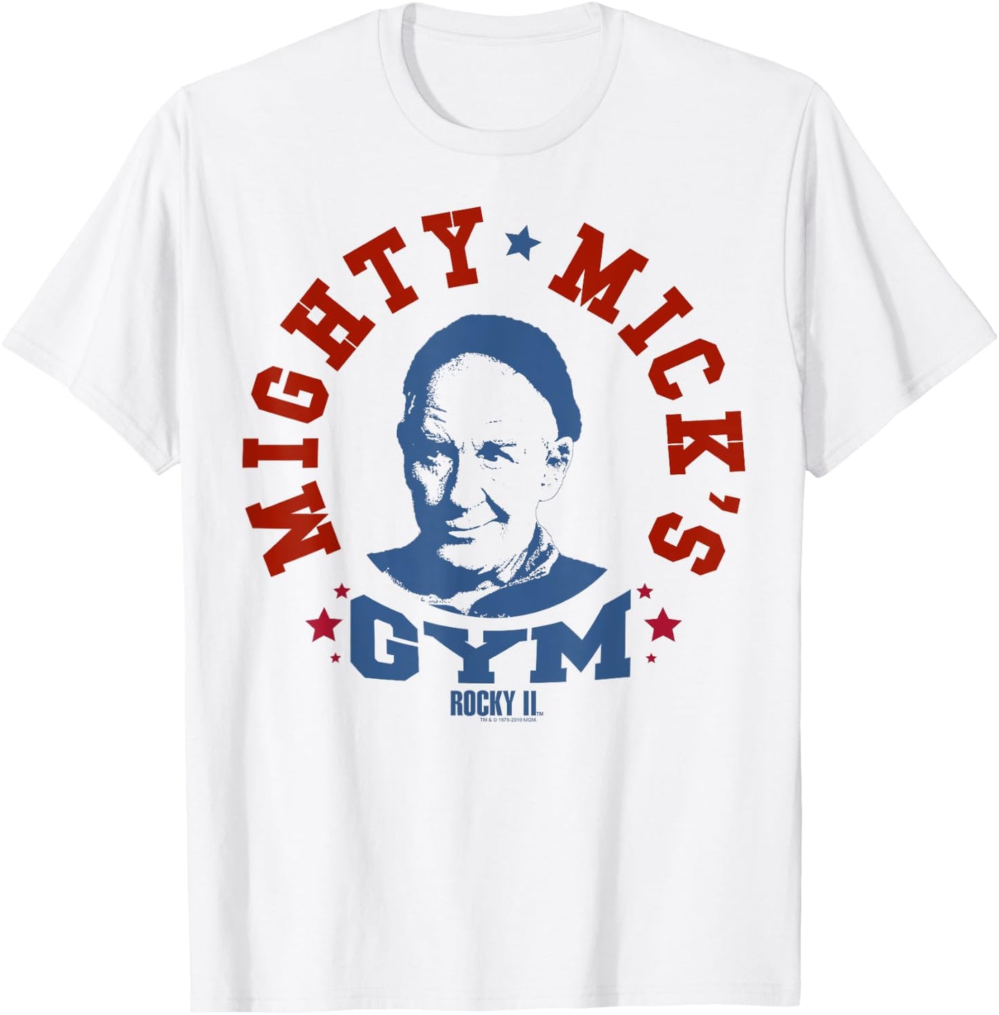 Rocky Mighty Mick's Gym Blue Hue Portrait Logo T-Shirt - T-Shirt | White