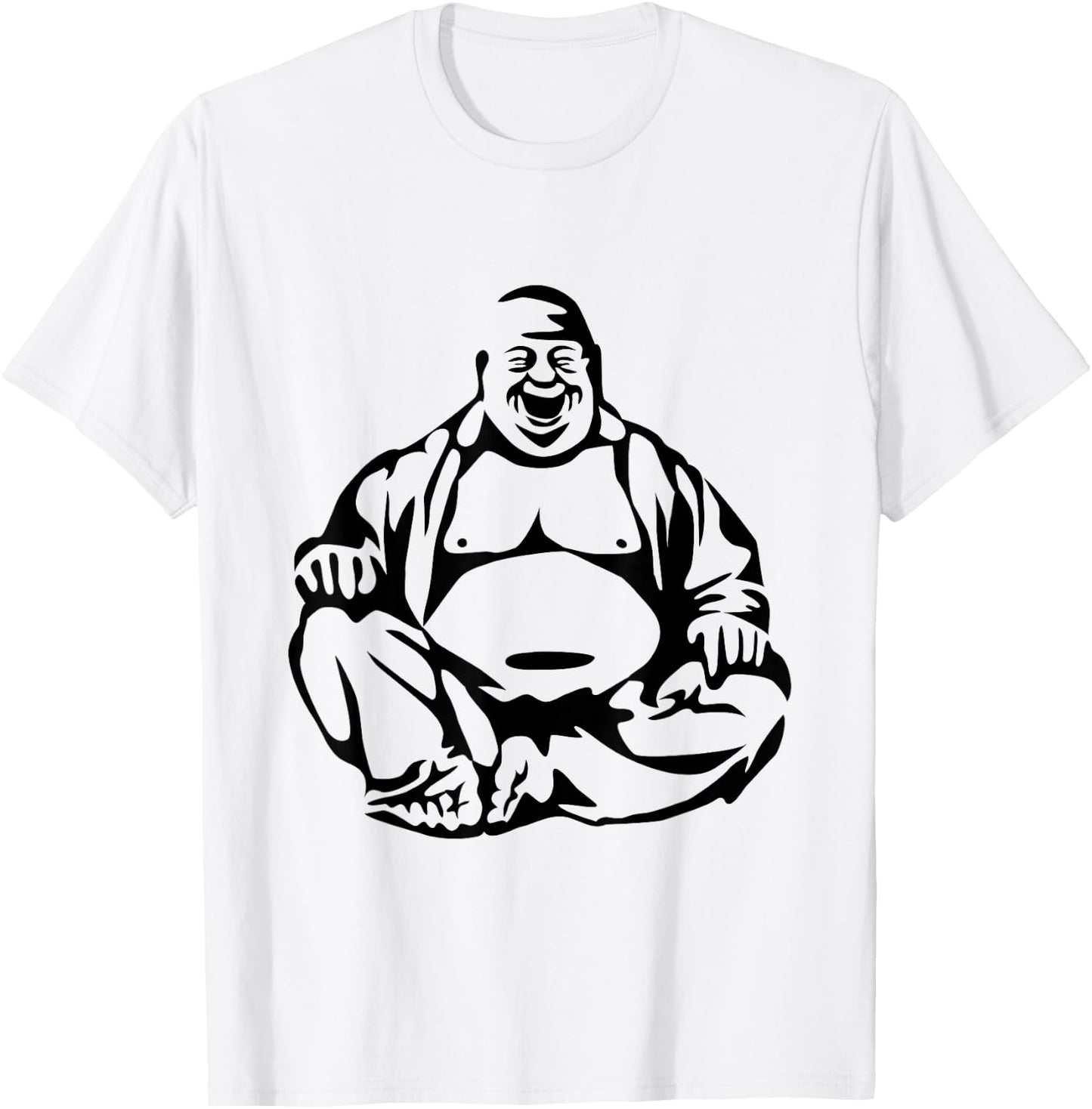 Laughing Buddha Fat Budai Buddhism T-Shirt - T-Shirt | White