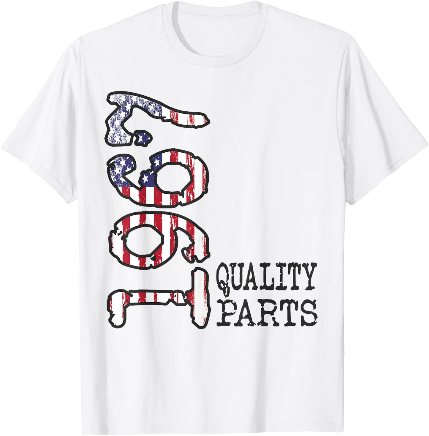 1967 Quality Parts, Bold Vintage Flag 1967 Birthday Gift T-Shirt - T-Shirt | White